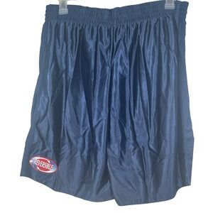 Jerzees Mens Reversible Basketball Shorts Navy Blue Mesh Tricot Athletic L vtg